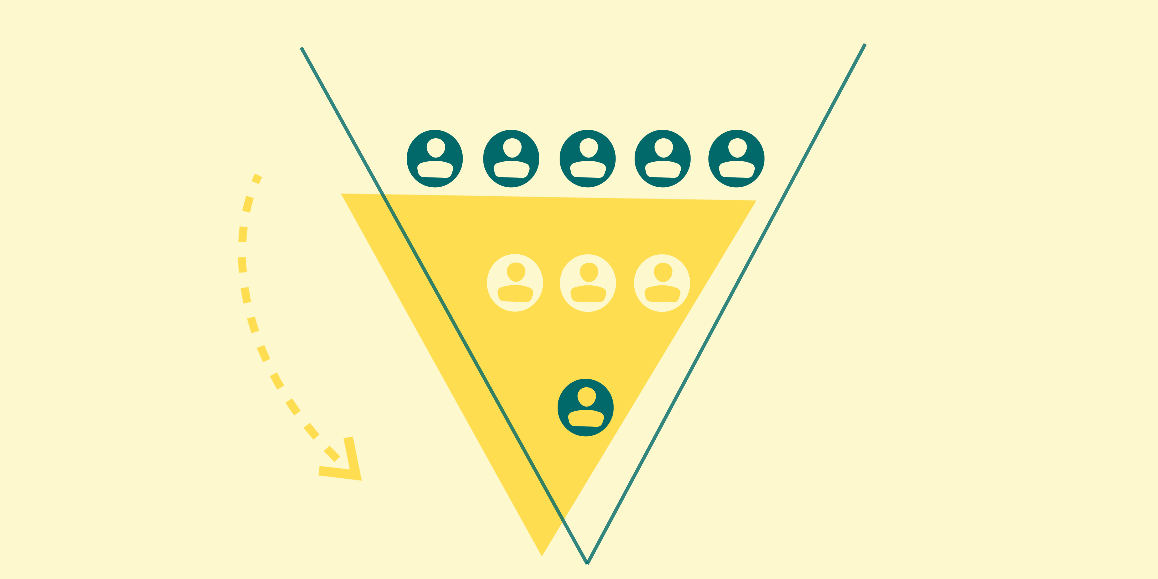 illustration of a funnel with user icons